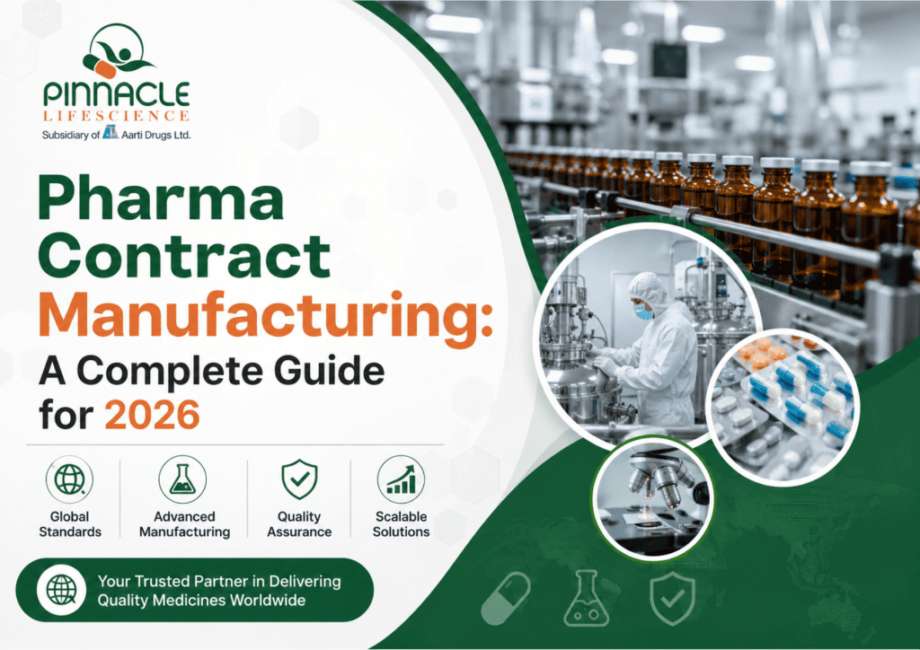 Pharma contract manufacturing facility with automated pharmaceutical production line and quality control at Pinnacle Lifescience